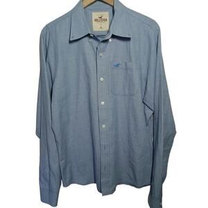 Hollister Chambray Button Down Shirt Blue Mens XLarge
